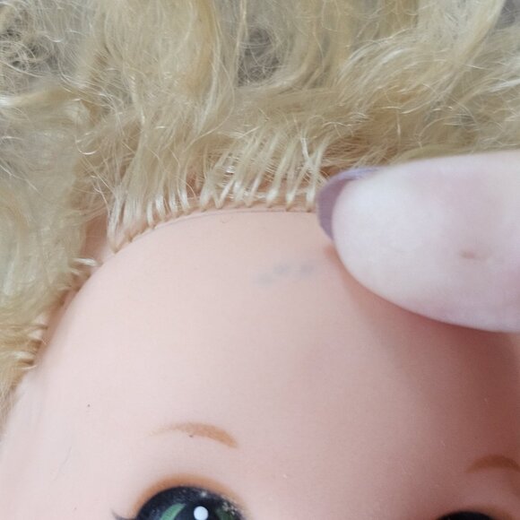 Vintage 1975 Mattel Baby Beans Blond Doll Girl Pink Dress Missing Kitty 11" 70s - Picture 3 of 12